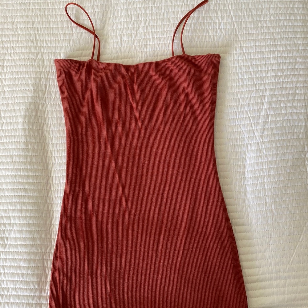 Rose colored bodycon dress
